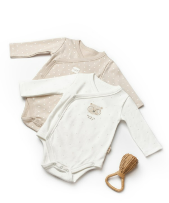 Wholesale Unisex Baby 2-Pack Double Breasted Long Sleeve Bodysuit 0-9M BabyCosy 2022-CSY8103 - 1