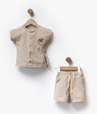 Wholesale Unisex Baby 2 Pcs Shorts and Tshirt Set 6-36M Flexi Baby 2063-217625 Бежевый 