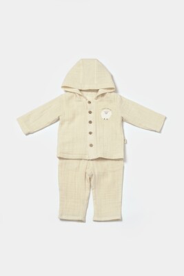 Wholesale Unisex Baby 2-Piece Hooded Jacket and Pants Set 3-24M 100% Cotton Baby Cosy 2022-CSYM7033 - 1