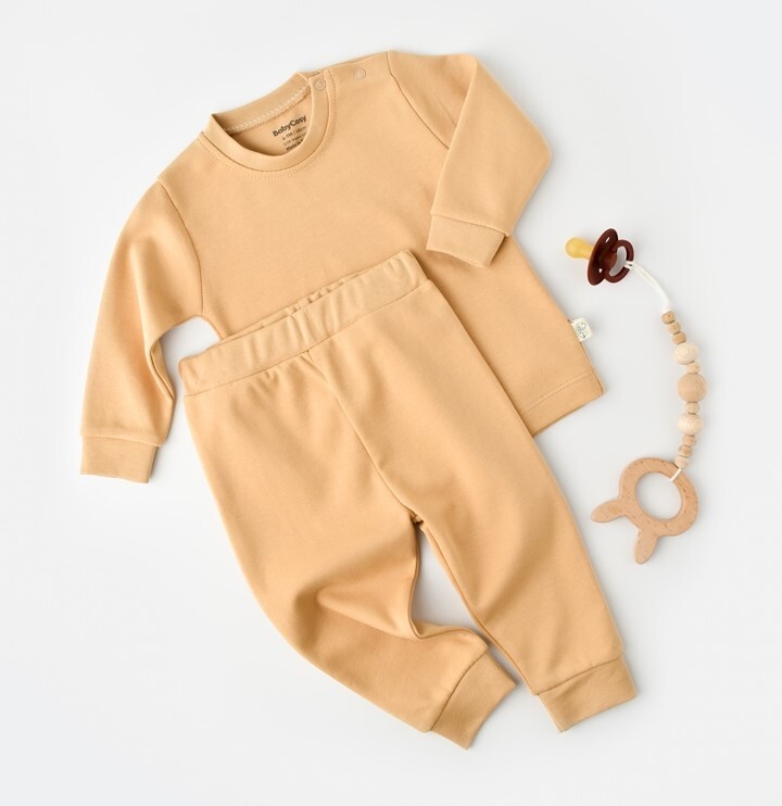 Wholesale Unisex Baby 2-Piece Sweatshirt and Pants Set 100% Organic Cotton 3-24M Baby Cosy 2022-CSY3030 - 1