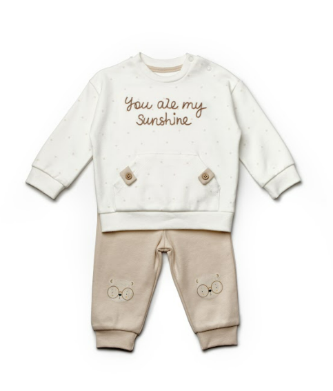 Wholesale Unisex Baby 2-Piece Sweatshirt and Pants Set 3-24M BabyCosy 2022-CSY8112 - 1