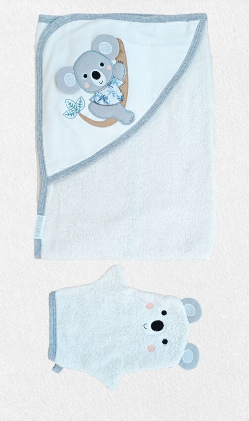 Wholesale Unisex Baby 2-Piece Towel Set 0-18M Tomuycuk 1074-55095 - 1