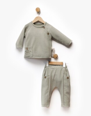 Wholesale Unisex Baby 2pcs Tracksuit Set 6-36M Flexi Baby 2063-217576 Хаки 