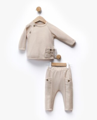 Wholesale Unisex Baby 2pcs Tracksuit Set 6-36M Flexi Baby 2063-217576 Кремовый цвет 