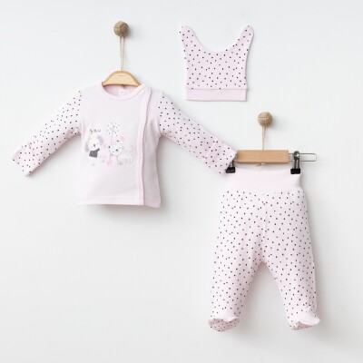 Wholesale Unisex Baby 3-Piece Newborn Set 0-3M Gümüş Baby 2043-0036 - Gümüş Baby (1)