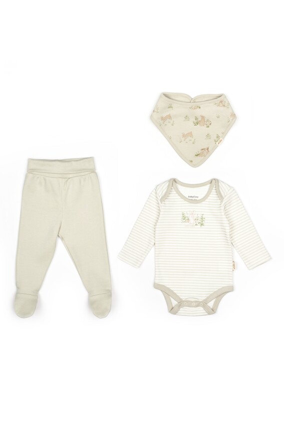 Wholesale Unisex Baby 3-Piece Pants Onesies and Bib Set 0-9M BabyCosy 2022-CSY5201 - 1