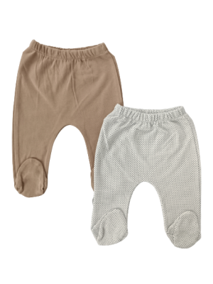 Wholesale Unisex Baby 4-Piece Pants 0-6M Tomuycuk 1074-35176 Молочно-кофейный