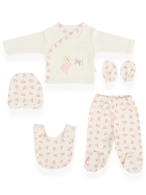 Wholesale Unisex Baby 5-Piece Newborn Set 0-3M Bebitof 2020-20067 Розовый 