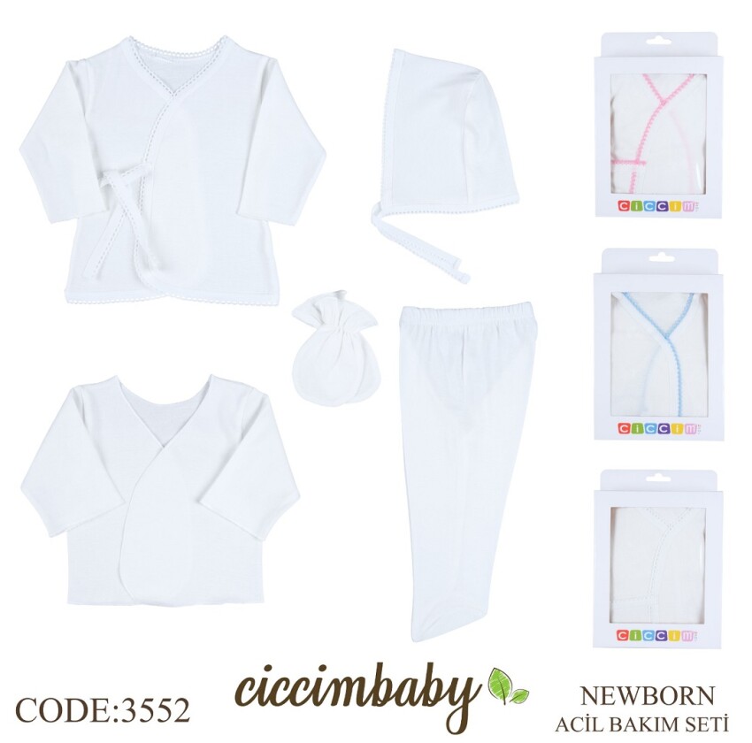 Wholesale Unisex Baby 5-Piece Newborn Set 0M Ciccimbaby 1043-3552 - 2