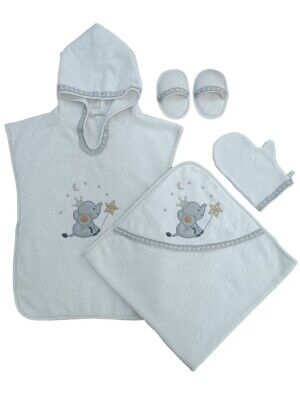 Wholesale Unisex Baby 5-Piece Towel Hooded Pareo Set 0-18M Tomuycuk 1074-55090 - Tomuycuk