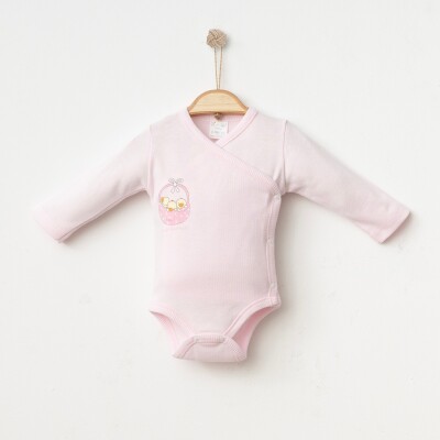 Wholesale Unisex Baby Bodysuit 0-3M Gümüş Baby 2043-0073 Розовый 
