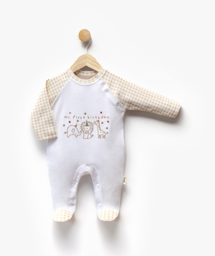 Wholesale Unisex Baby Embroidered Jumpsuit 0-6M Flexi Baby 2063-252345 - 2