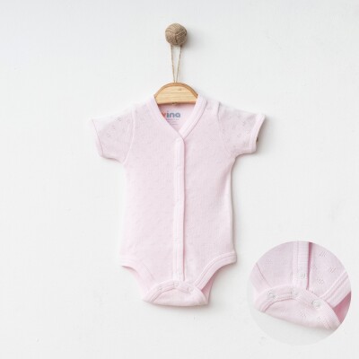 Wholesale Unisex Baby Jacquard Bodysuit 1-6M Vina baby 2042-0063 Розовый 