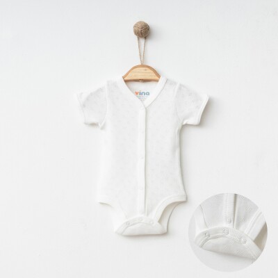 Wholesale Unisex Baby Jacquard Bodysuit 1-6M Vina baby 2042-0063 Экрю