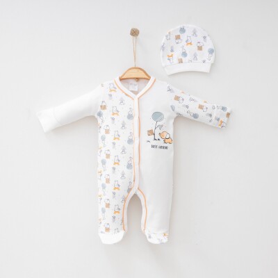 Wholesale Unisex Baby Jumpsuit 0-3M Gümüş Baby 2043-0087 Оранжевый 