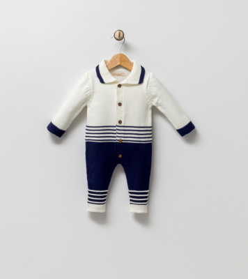 Wholesale Unisex Baby Knitwear Rompers 0-9M Milarda 2001-2075 Темно-синий