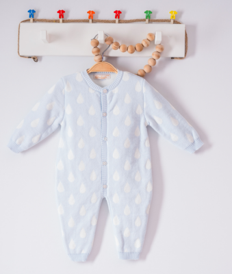 Wholesale Unisex Baby Knitwear Rompers 0-9M Milarda 2001-884481 Голубой 