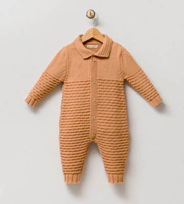 Wholesale Unisex Baby Knitwear Rompers 3-12M Milarda 2001-2069 Лососевый цвет