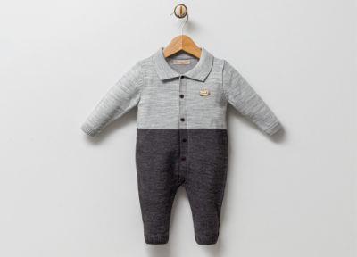 Wholesale Unisex Baby Knitwear Rompers 3-9M Milarda 2001-2074 Серый 