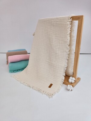 Wholesale Unisex Baby Muslin Blanket 100*120 Tomuycuk 1074-10240 Экрю
