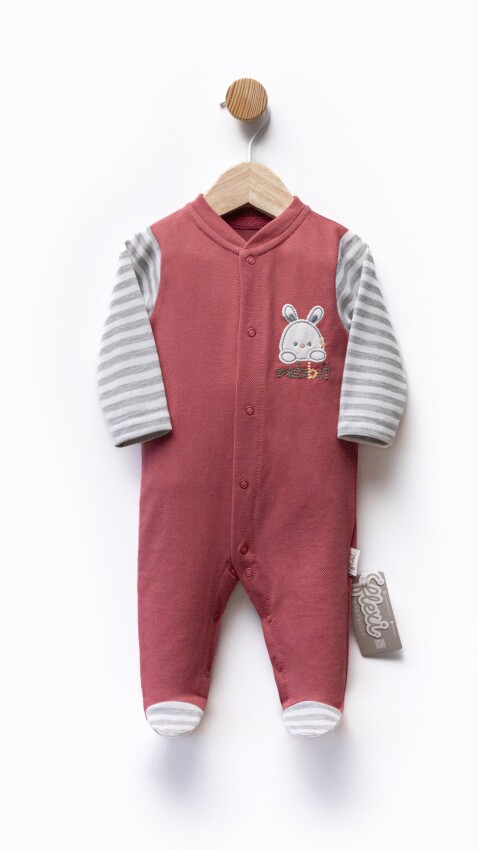 Wholesale Unisex Baby Newborn Embroidered Jumpsuit 0-6M Flexi Baby 2063-252305 - 5