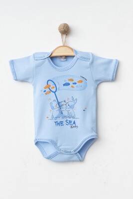 Wholesale Unisex Baby Onesies 1-6M Hoppidik 2017-7134 Синий