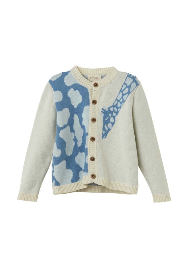 Wholesale Unisex Baby Organic Cotton Giraffe Patterned Cardigan 6-36M Uludağ Triko 1061-21160 - 2