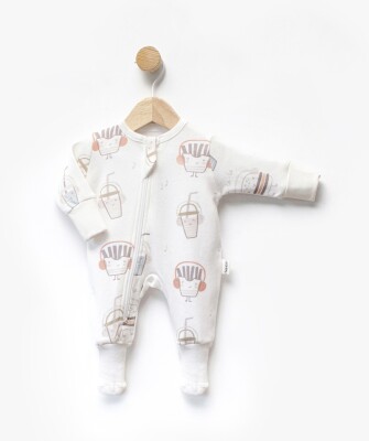 Wholesale Unisex Baby Printed Jumpsuit 0-6M Twetoon 2064-113718 Оранжевый 