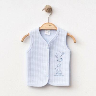 Wholesale Unisex Baby Quilted Vest Newborn Set 0-9M Gümüş Baby 2043-00400-1 - 1