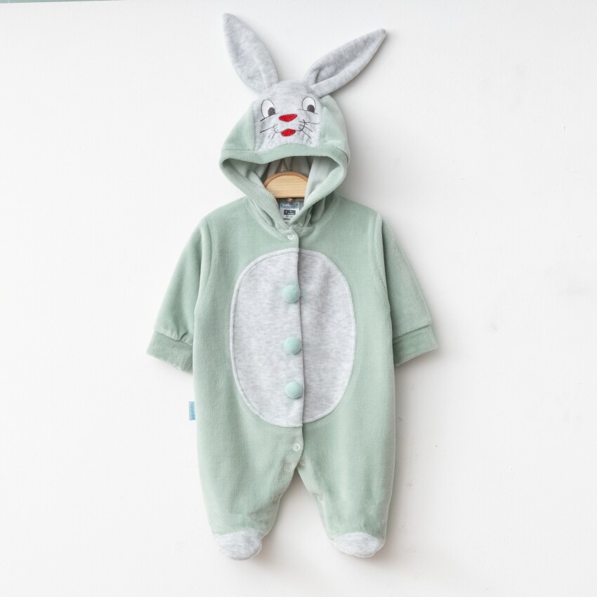 Wholesale Unisex Baby Rabbit Costume Velvet Romper 1-6 Months Hoppidik 2017-2025 - 2