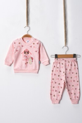 Wholesale Unisex Baby Star Pajamas Set 3-9M Hoppidik 2017-2393 Лососевый цвет