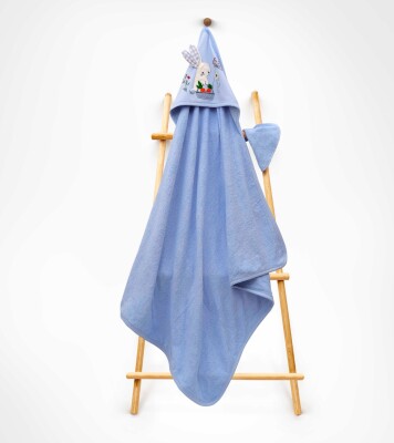 Wholesale Unisex Kids 2-Piece Scrub Mitt and Towel Set 85X80 Babyline 2015-9-850 Синий