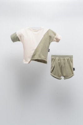 Wholesale Unisex Kids 2-Piece T-Shirt and Shorts Set 2-5Y Moi Noi 1058-MN51292 Хаки 