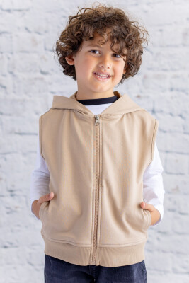 Wholesale Unisex Kids Basic Hooded Vest 1-12Y Zeyland 1070-252Z3YZD23 - 3