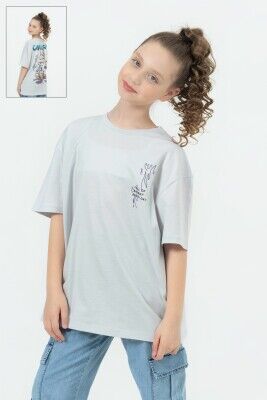 Wholesale Unisex Kids Printed T-shirt 9-14Y DMB Boys&Girls 1081-7506 Серый 