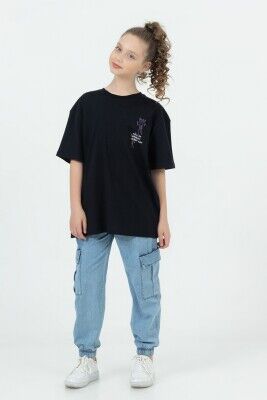 Wholesale Unisex Kids Printed T-shirt 9-14Y DMB Boys&Girls 1081-7506 Чёрный 