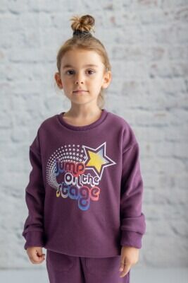 Wholesale Unisex Kids Sweatshirt 3-14Y Zeyland 1070-242Z1ETA61 Темно-фиолетовый