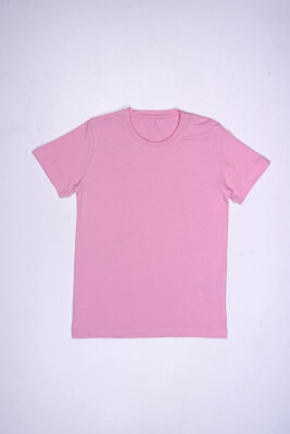 Wholesale Unisex Short Sleeve Basic T-shirt 1-4Y Interkidsy Basic 2027-2309 Розовый 