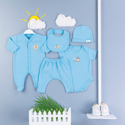 Wholesales Baby Boys 5-Piece Bodysuit Set 0-3M Baby Z 1097-4768 - 2