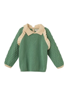 Wholsale Baby Girls Organic Cotton Frilly jumper 6-36M Patique 1061-21172 Зелёный 