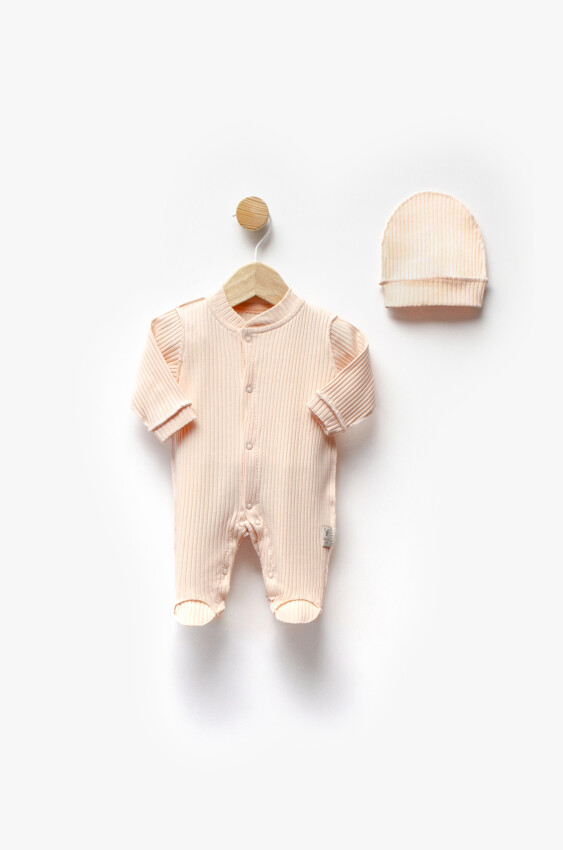 Self-Striped Fabric Reverse Stitch Hat Premature Overalls 0-3M Flexi Baby 2063-252339 - 3