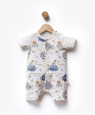 Submarine Printed Short Sleeve Jumpsuit 3-9M Flexi Baby 2063-236577 - Flexi Baby (1)