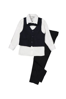 Suit Set Buckram with 3 Button Vest 1-4Y Terry 1036-5519 Navy 
