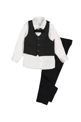 Suit Set Buckram with 3 Button Vest 1-4Y Terry 1036-5519 Black