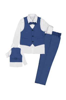 Suit Set with 3 Button Polyviscose Vest 5-8Y Terry 1036-9102 Индиговый 