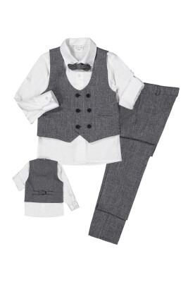 Suit Set with Cationic Vest 1-4Y Terry 1036-5506-1 Black