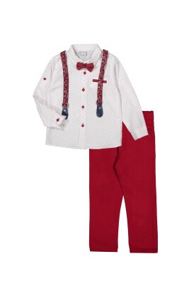 Suit Set with Square Pattern Shirt 1-4Y Terry 1036-6259 - 2