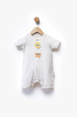 Sun and Crab Embroidered Short Sleeve Jumpsuit 3-9M Flexi Baby 2063-236573 - Flexi Baby (1)