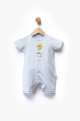 Sun and Crab Embroidered Short Sleeve Jumpsuit 3-9M Flexi Baby 2063-236573 - Flexi Baby