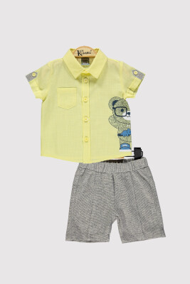 Teddy Bear Baby Boy Shirt Set 6-18M Kumru Bebe 1075-4316 Yellow